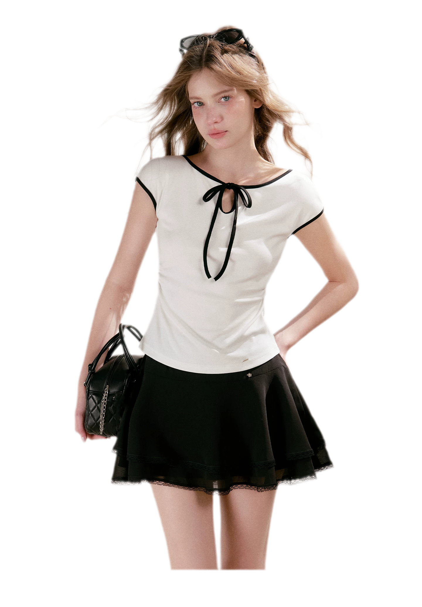Lace Trim A-Line Skirt