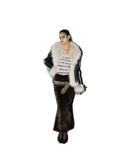 Gradient Faux-Fur Belt