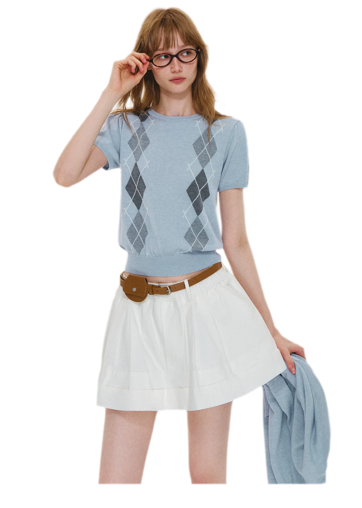 Structured Cotton Bubble Skort