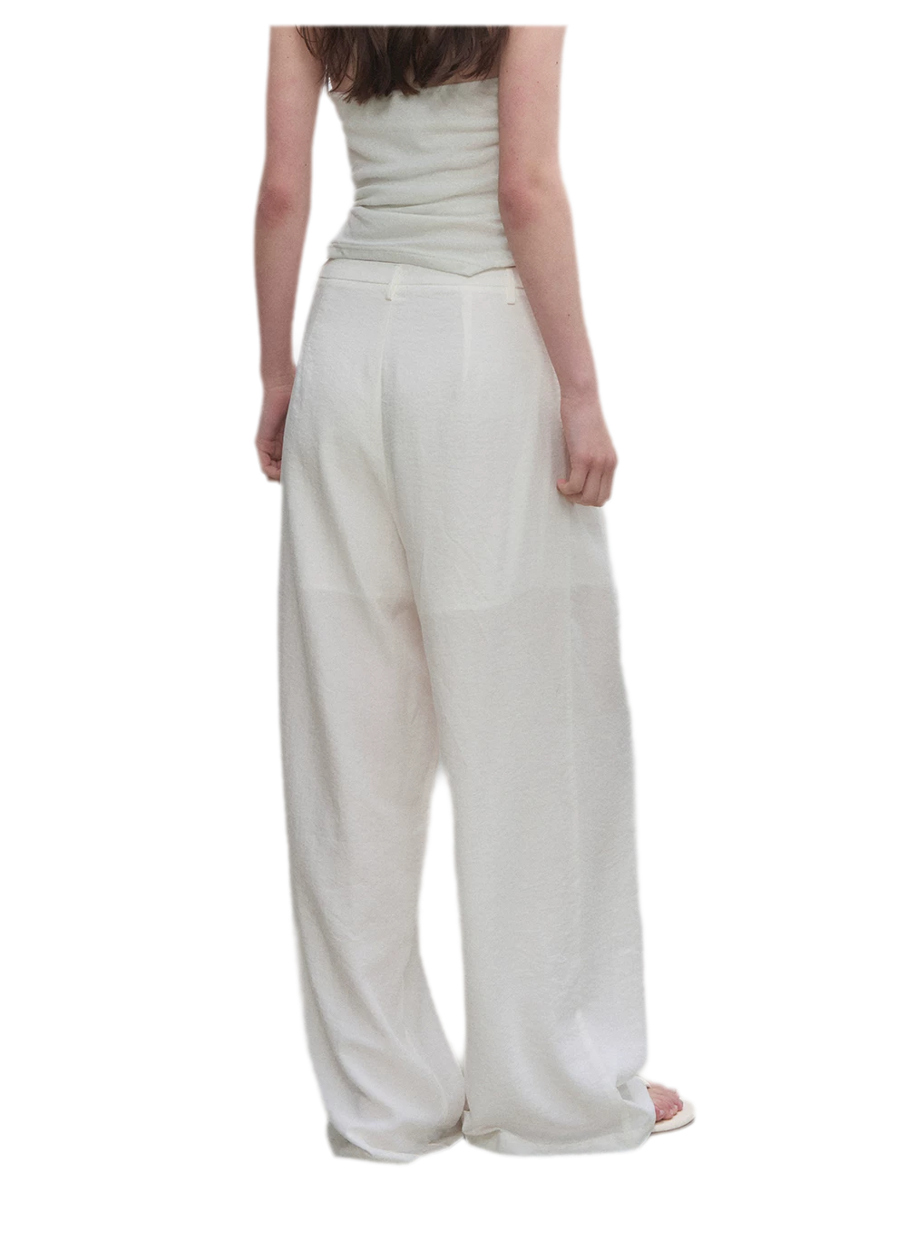 Textured Low-Waist Wide-Leg Trousers