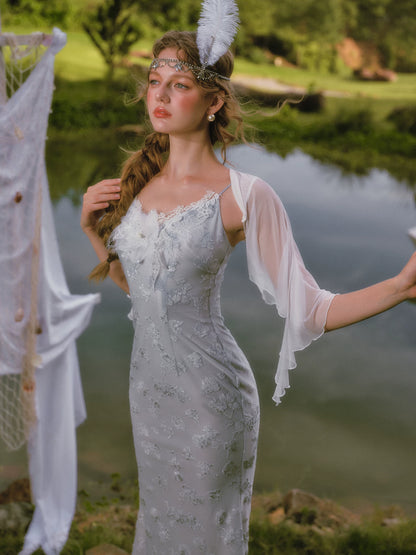 Burnout Velvet Fishtail Dress
