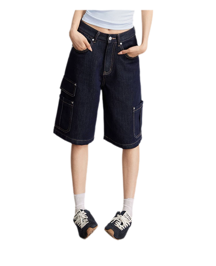 Wide-Leg Cargo Shorts
