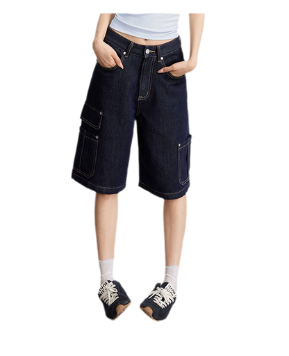 Wide-Leg Cargo Shorts