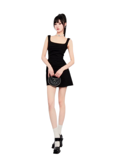 Structured Sparkle Asymmetric Mini Dress