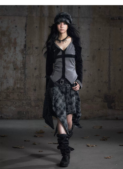 Faux Two-Piece Knit Cardigan