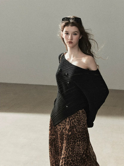 Asymmetric Cutout Relaxed Knit Top
