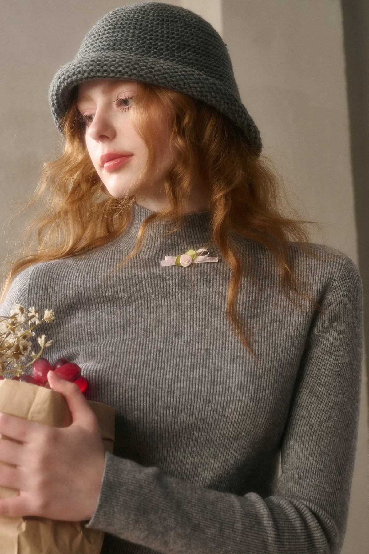 Cashmere Ribbed Fitted Sweater