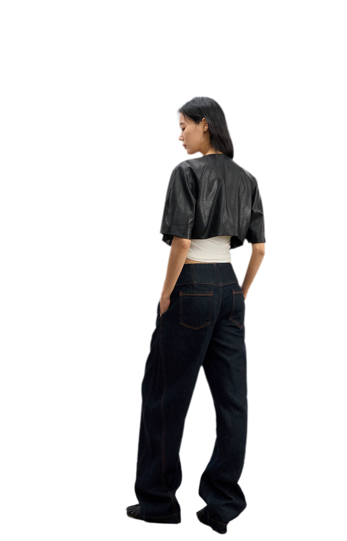 Giacca corta raglan testurizzata