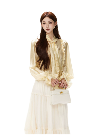 Cotton Tiered A-Line Skirt