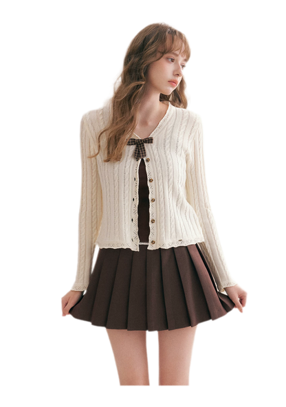 Cable Knit V-Neck Cardigan