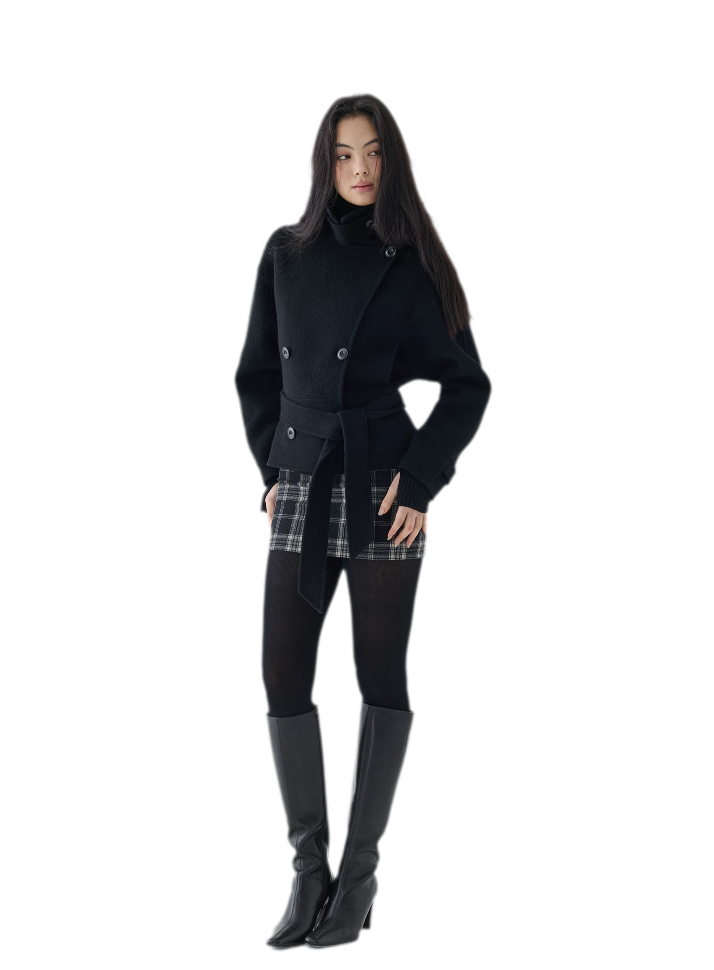 Double-Faced Wool Short Coat