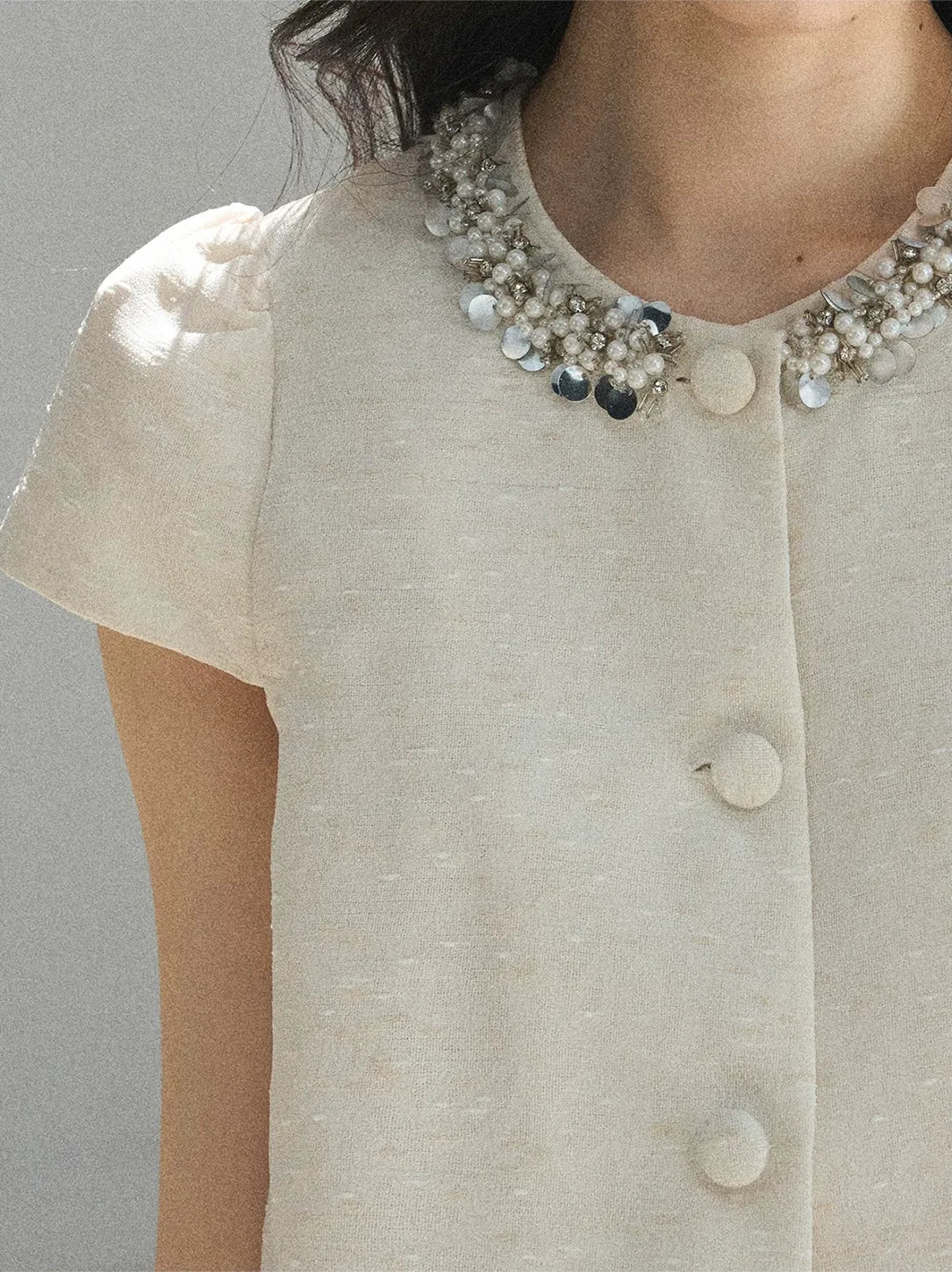 Beaded Collar Short Set