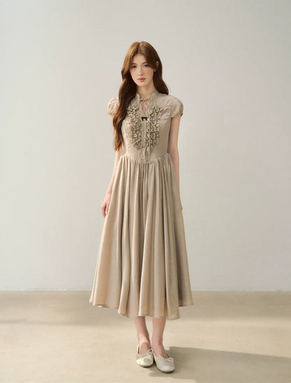 Ruffle V-Neck Maxi Dress