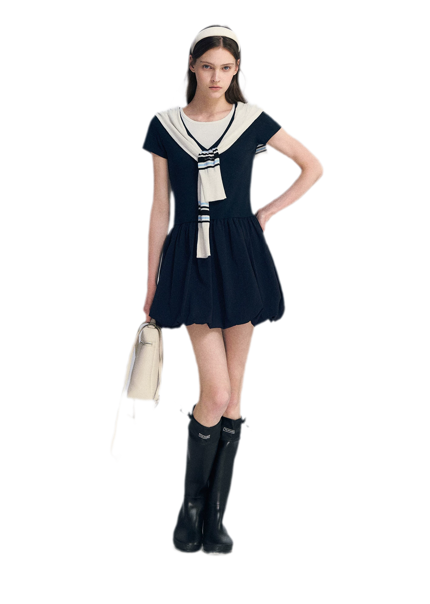 Contrast Trim Bubble Dress