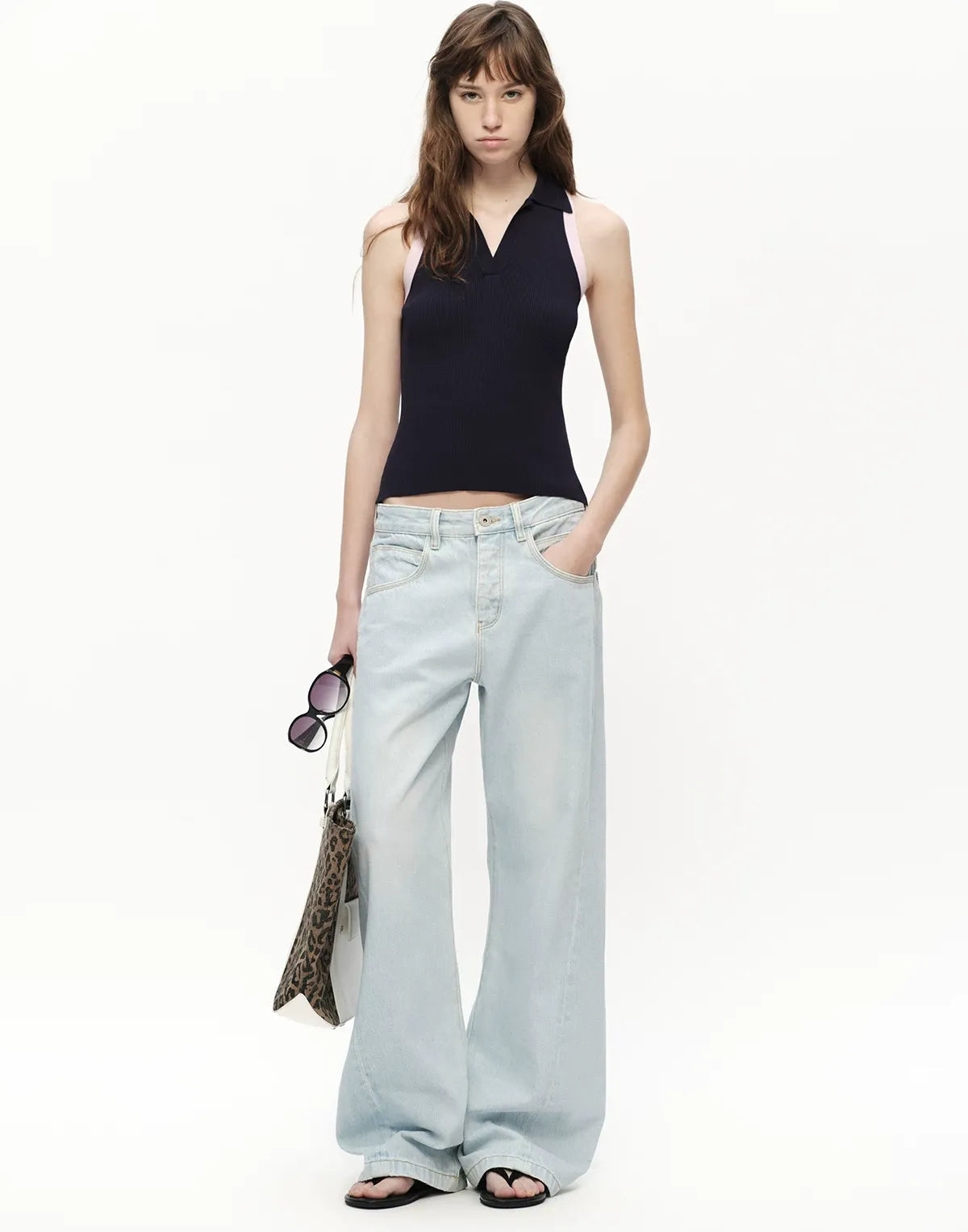 Contrast Rib Polo Tank