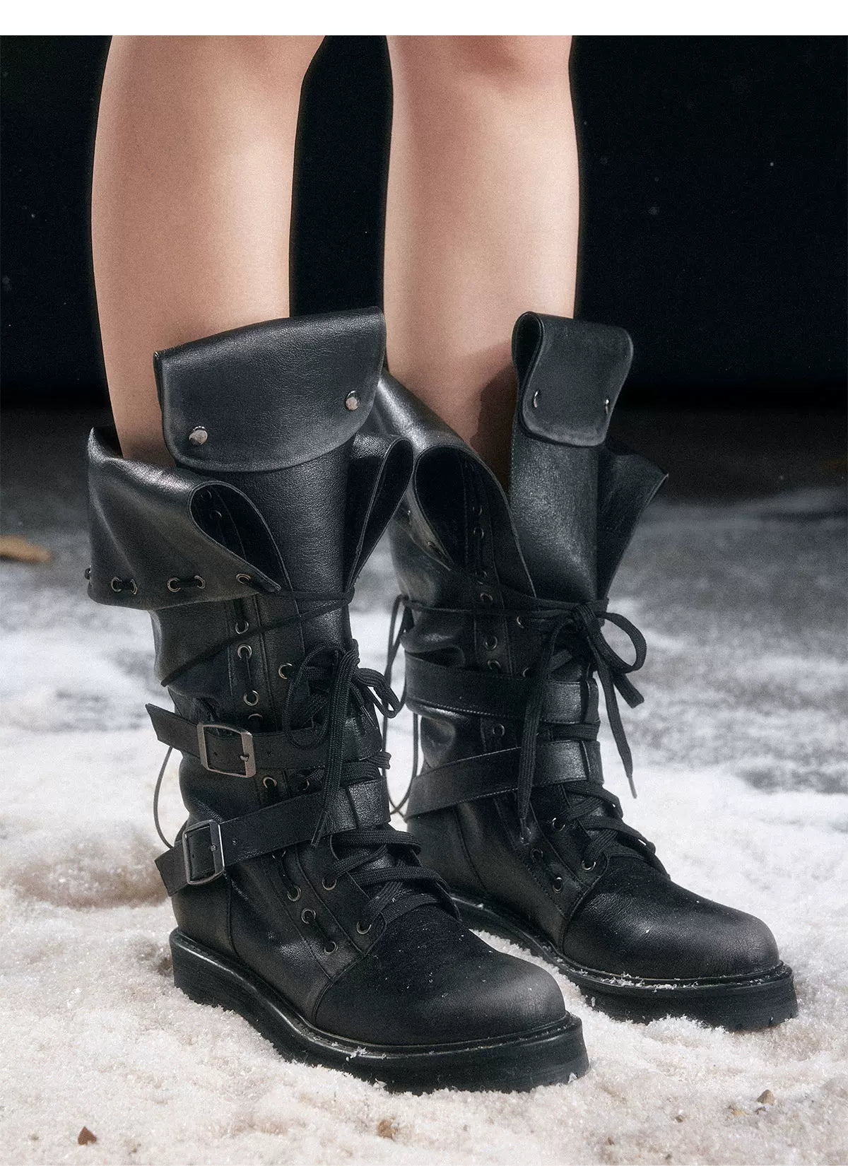 Punk Foldover Platform Boots