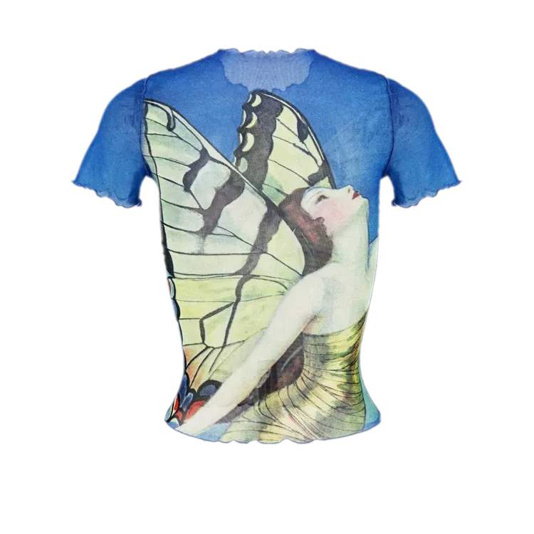 Mesh Ruffle Fit Tee