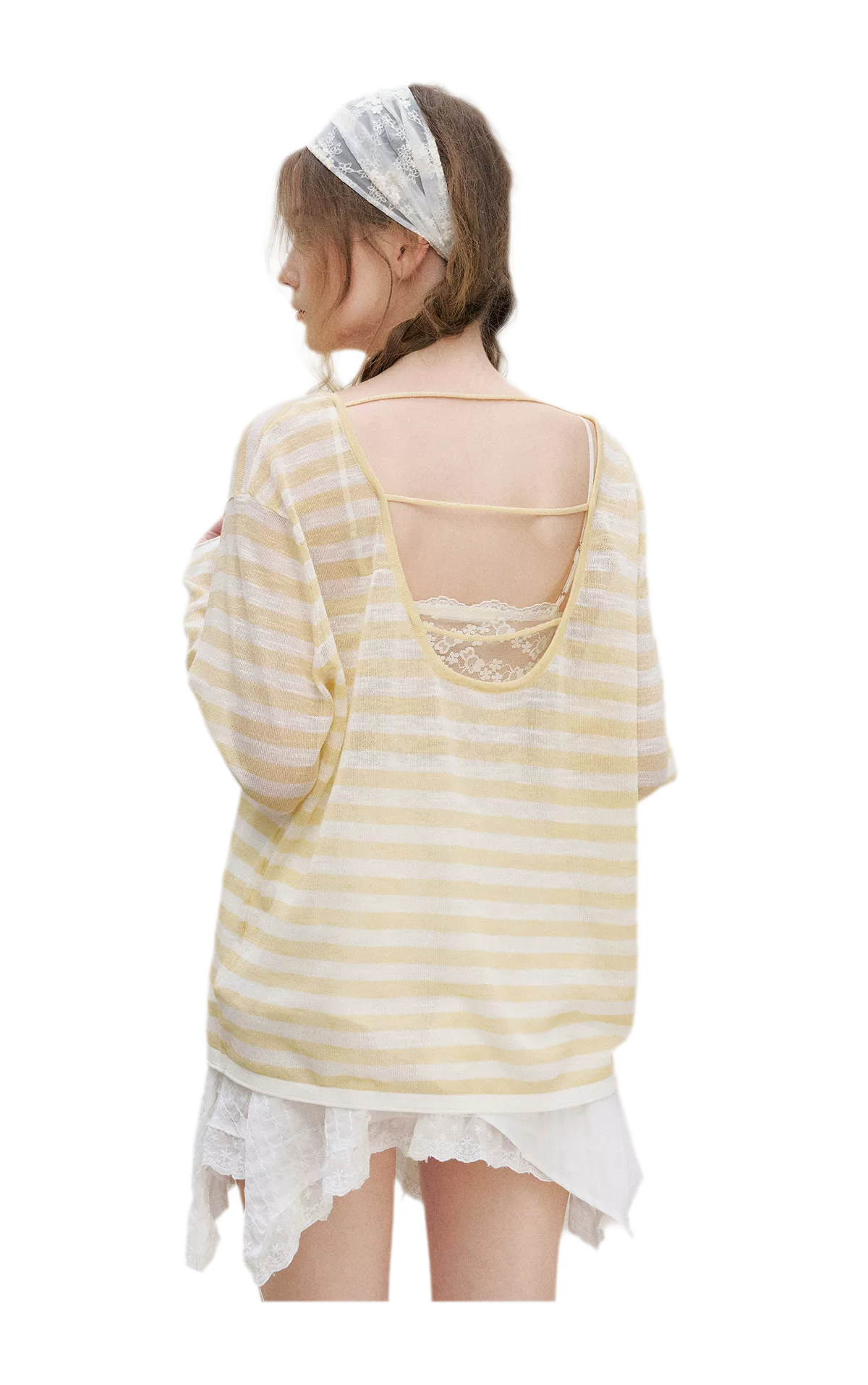 Striped Open-Back Cover-Up