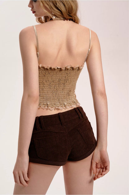 Corduroy Low-Rise Shorts