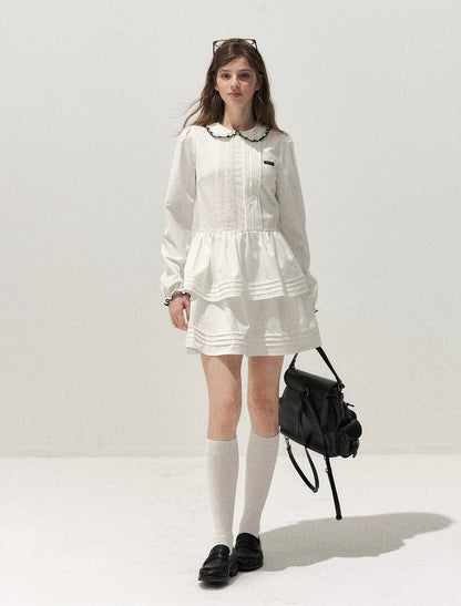 Pleated Peter Pan Collar Dress