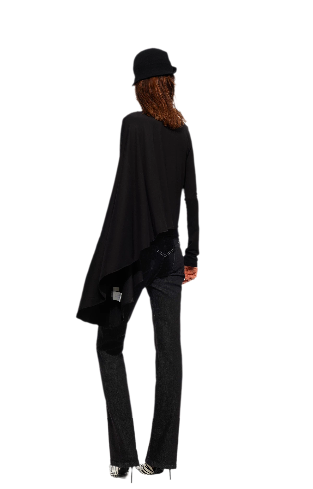 Tencel Geometric Panel Straight-Leg Jeans