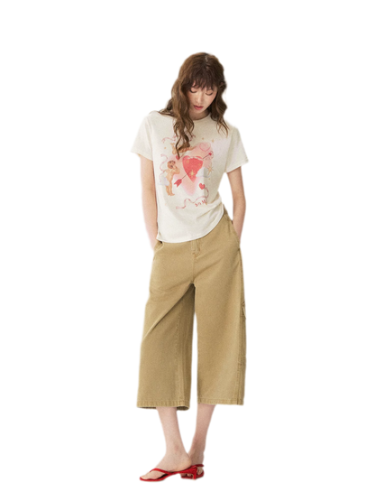 Utility Denim Capri Pants