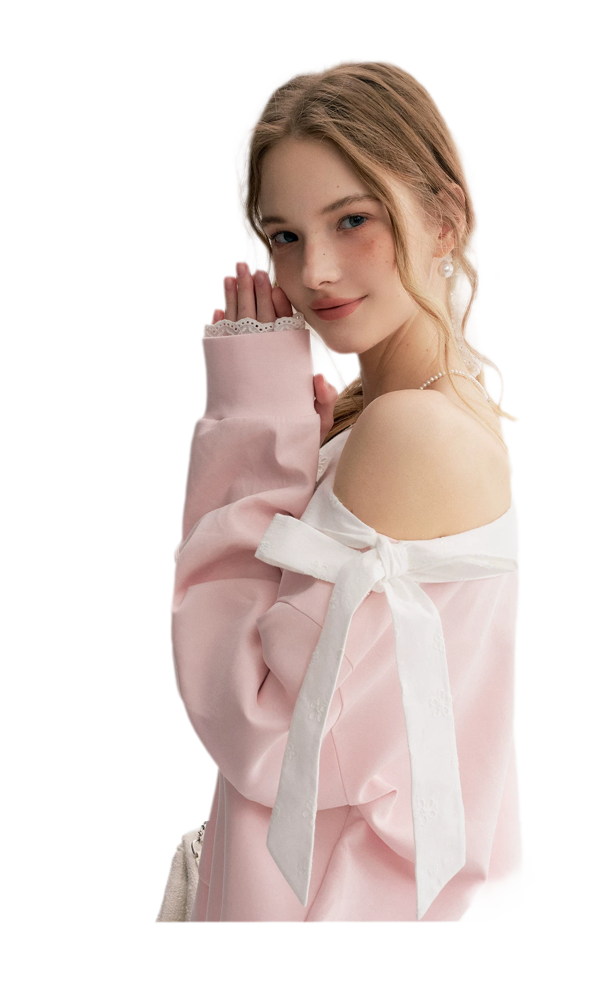 Balletcore Lace Collar Sweatshirt