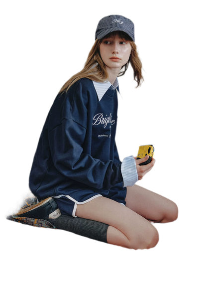 Embroidered Graphic Crewneck Sweatshirt