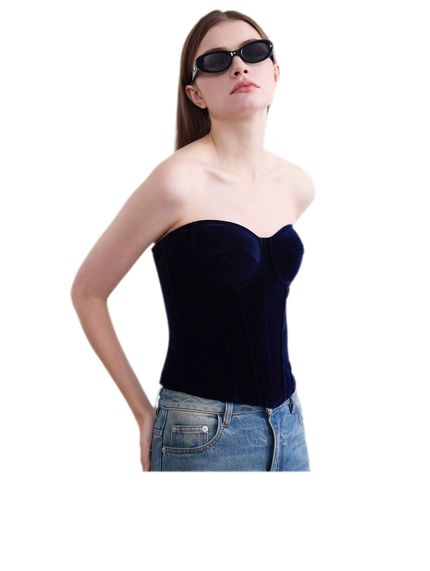 Velvet Boned Corset Top