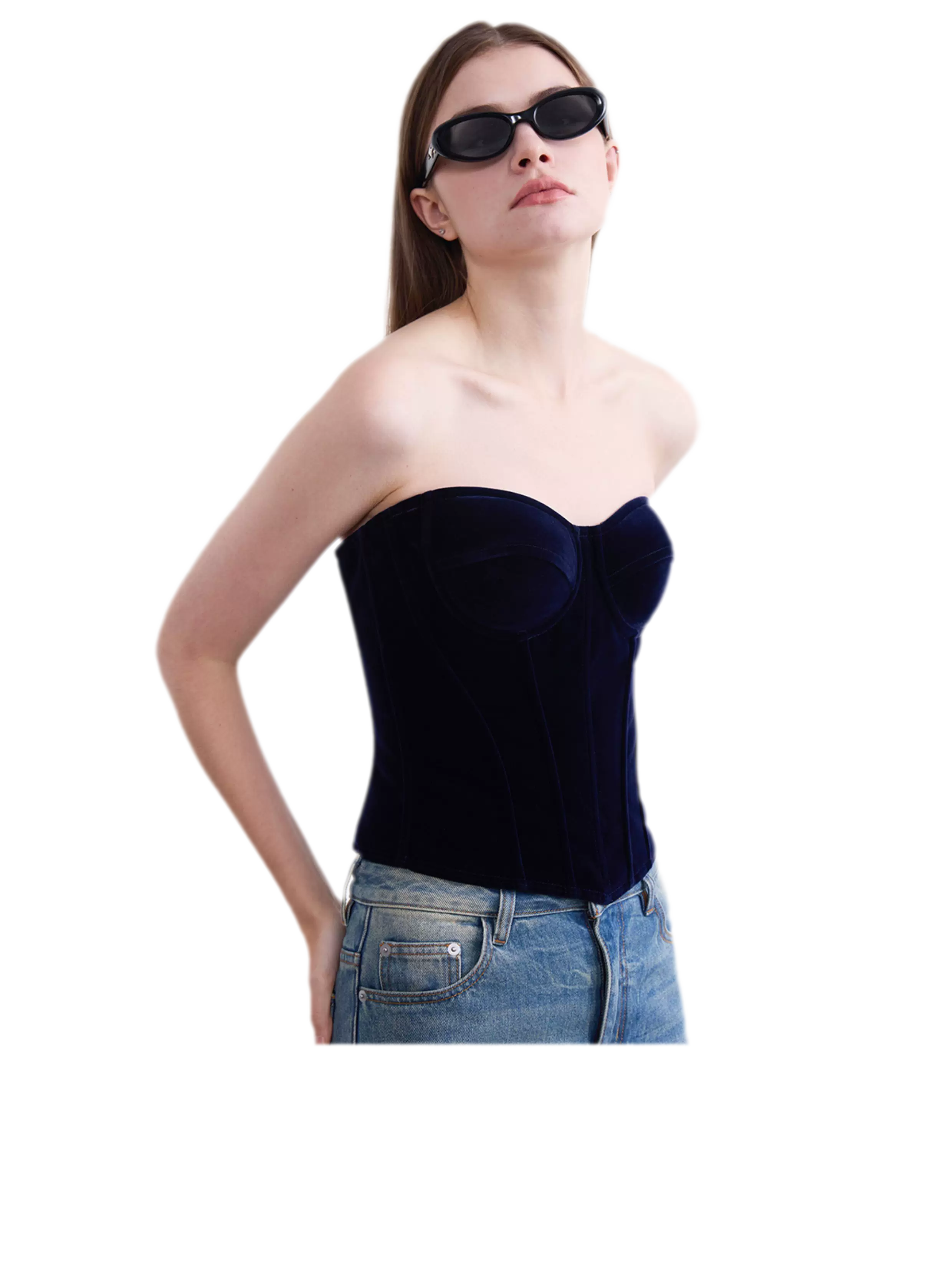 Velvet Boned Corset Top