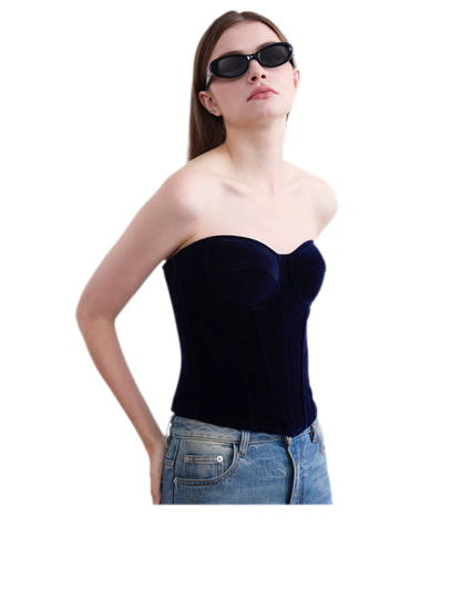 Velvet Boned Corset Top