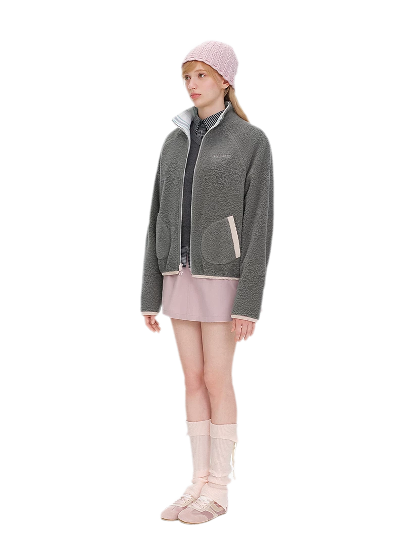 Printed Fleece Raglan Jacket