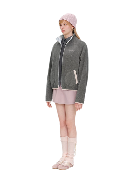 Printed Fleece Raglan Jacket