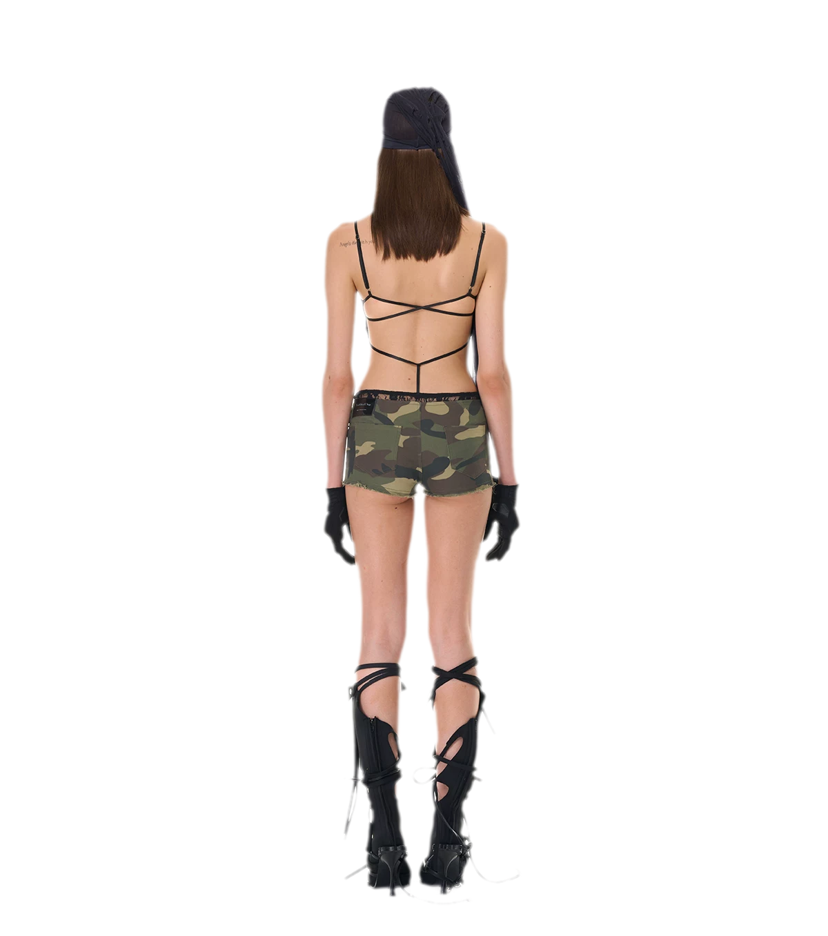 Camouflage Lace Trim Shorts