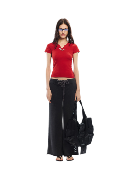 Summer V-neck Slim Fit T-shirt