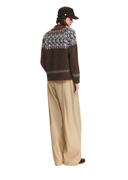 Cardigan en maille jacquard Fair Isle