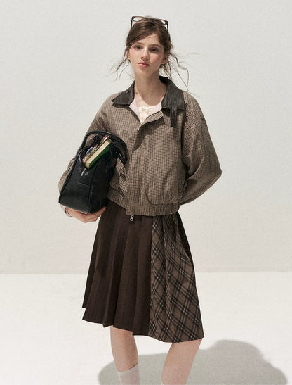 Reversible Houndstooth Cropped Jacket