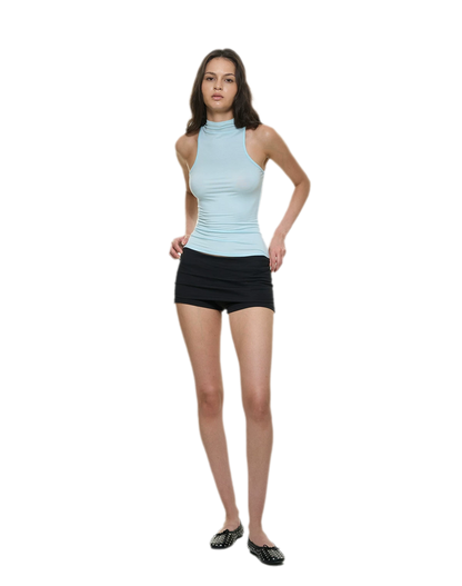 Knitted Semi-High Neck Vest