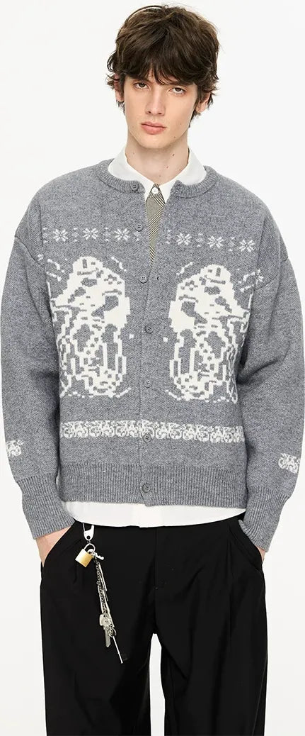 Fair Isle Relaxed Cardigan Sweater