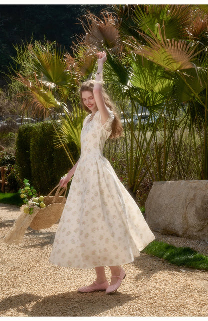 Cream Rose Holiday Rose Dress