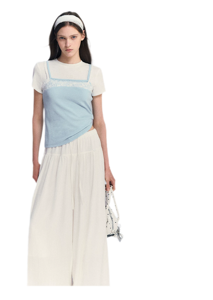 Lace Trim Layered Tee
