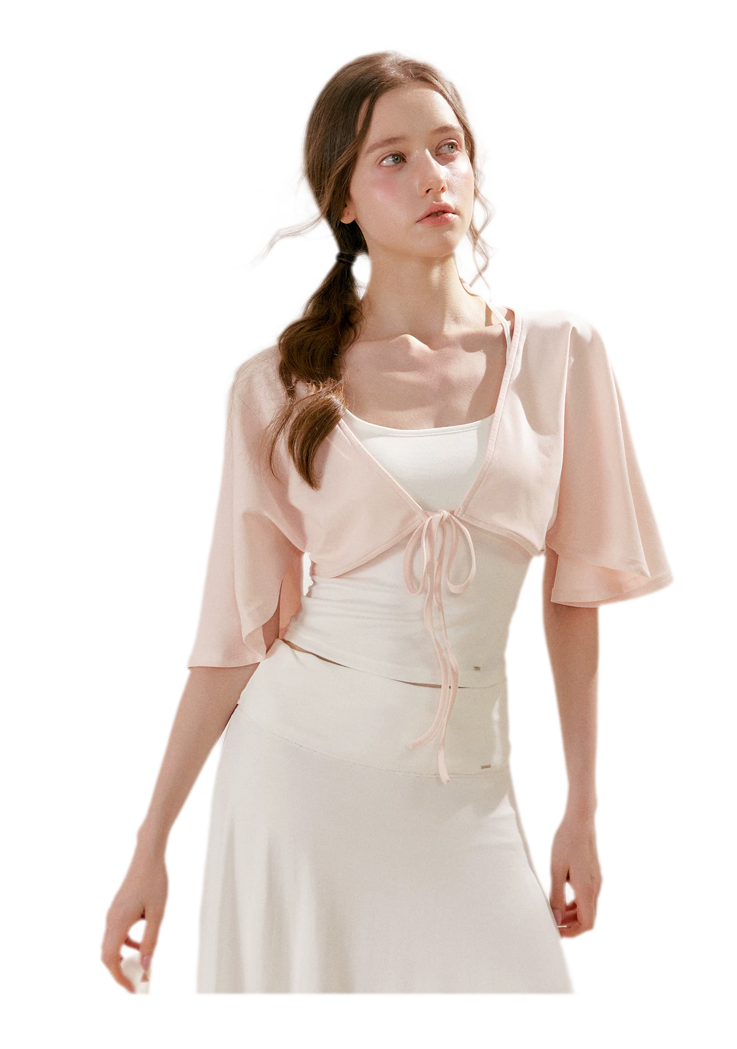 Airy Cloud Feel Halter U-Neck Vest and Batwing