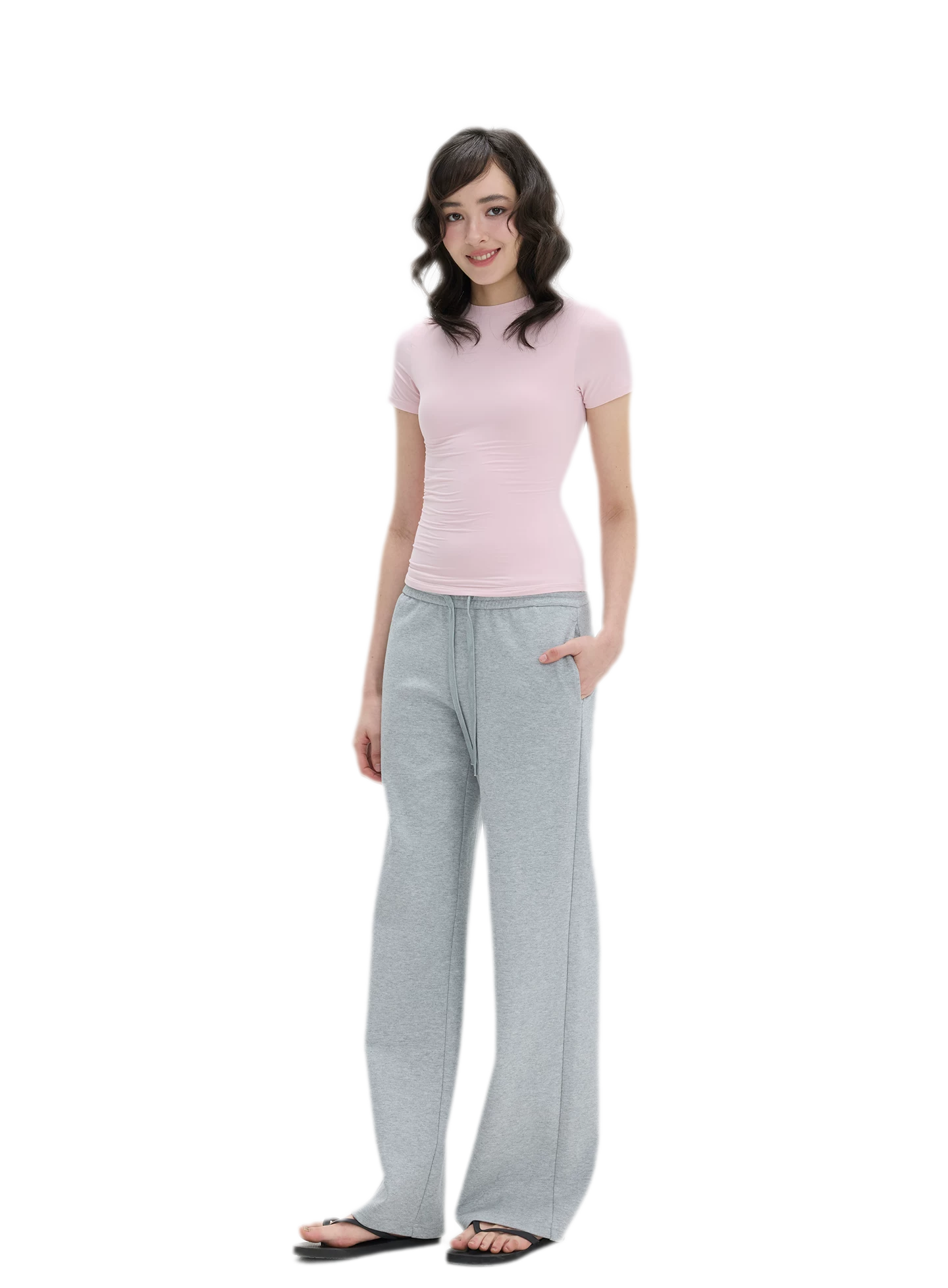 Low-Rise Wide-Leg Loose Sweatpants