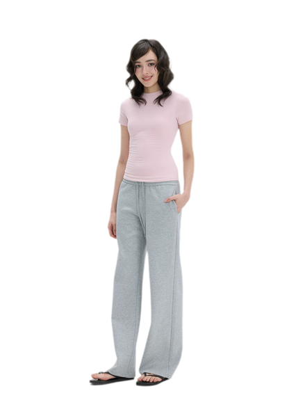 Low-Rise Wide-Leg Loose Sweatpants