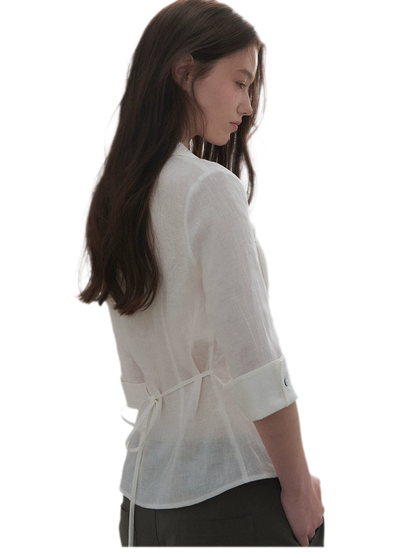 Tencel Linen Cinched Shirt