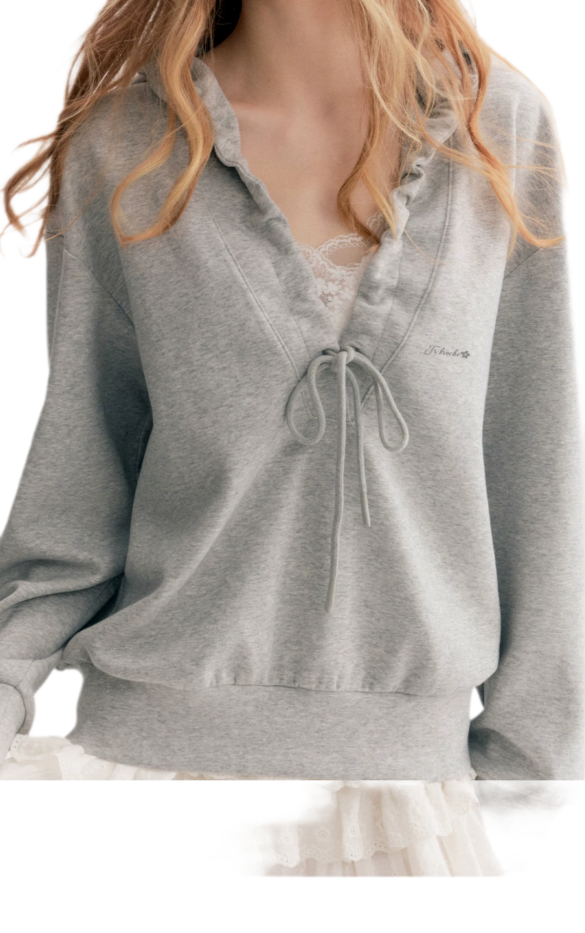Cotton-Feel Ruched Oversized Hoodie