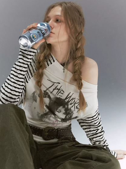 Gothic Graphic Asymmetric Tee