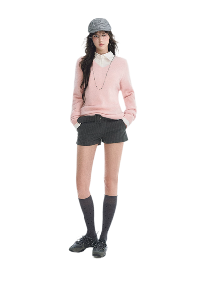 Brushed V-Neck Wool Sweater