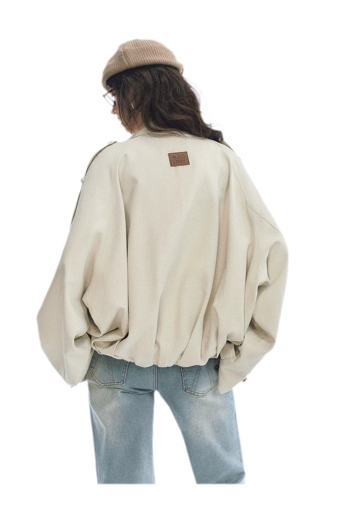Relaxed Double-Breasted Short Trench