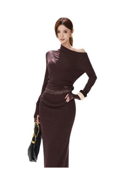 Lace Draped Two-Piece Set
